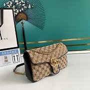 Gucci GG Marmont Small Shoulder Bag GG Canvas Beige/Black 443497 26x15x7cm - 2