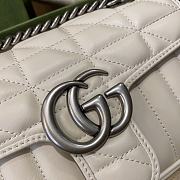 Gucci Marmont Mini Shoulder Bag Matelassé Leather White 446744 22x13x6cm - 3