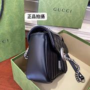 Gucci Marmont Mini Shoulder Bag Matelassé Leather Black 446744 22x13x6cm - 5