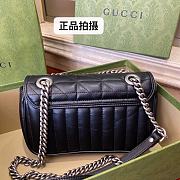 Gucci Marmont Mini Shoulder Bag Matelassé Leather Black 446744 22x13x6cm - 3