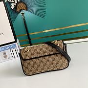 Gucci GG Marmont Mini Bag Canvas Beige/Black 446744 23x14x6cm - 5