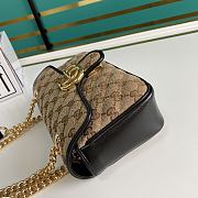 Gucci GG Marmont Mini Bag Canvas Beige/Black 446744 23x14x6cm - 3