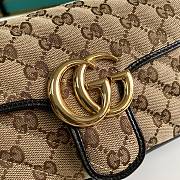 Gucci GG Marmont Mini Bag Canvas Beige/Black 446744 23x14x6cm - 2