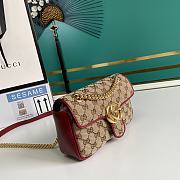 Gucci GG Marmont Mini Bag Canvas Beige/Red 446744 23x14x6cm - 6