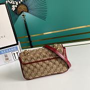 Gucci GG Marmont Mini Bag Canvas Beige/Red 446744 23x14x6cm - 4