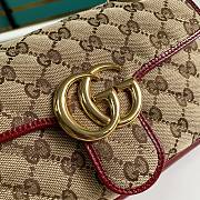 Gucci GG Marmont Mini Bag Canvas Beige/Red 446744 23x14x6cm - 2