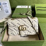 Gucci The Hacker Project Small GG Marmont Bag White 443497 26x15x7cm - 1