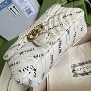 Gucci The Hacker Project Small GG Marmont Bag White 443497 26x15x7cm - 3