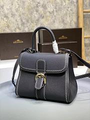 Delvaux Brillant MM Surpiqué Leather Black 28x15x22cm - 3