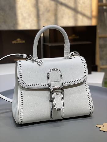 Delvaux Brillant MM Surpiqué Leather White 28x15x22cm