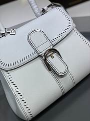 Delvaux Brillant MM Surpiqué Leather White 28x15x22cm - 2