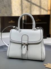 Delvaux Brillant MM Surpiqué Leather White 28x15x22cm - 5