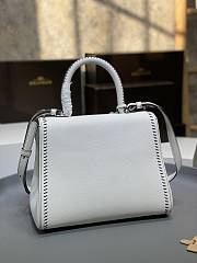 Delvaux Brillant MM Surpiqué Leather White 28x15x22cm - 6