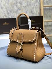Delvaux Brillant MM Surpiqué Leather Brown 28x15x22cm - 6