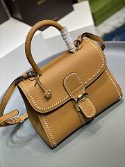 Delvaux Brillant MM Surpiqué Leather Brown 28x15x22cm - 2