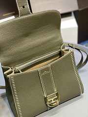 Delvaux Brillant MM Surpiqué Leather Khaki 28x15x22cm - 5