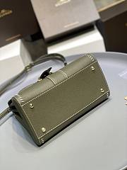 Delvaux Brillant MM Surpiqué Leather Khaki 28x15x22cm - 4