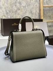 Delvaux Brillant MM Surpiqué Leather Khaki 28x15x22cm - 2