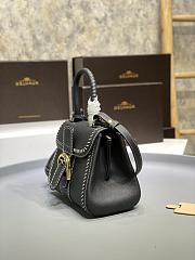 Delvaux Brillant Mini Surpiqué Leather Black 20x10x16cm  - 6
