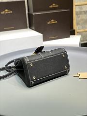 Delvaux Brillant Mini Surpiqué Leather Black 20x10x16cm  - 5
