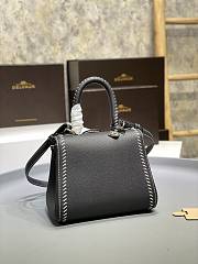 Delvaux Brillant Mini Surpiqué Leather Black 20x10x16cm  - 3