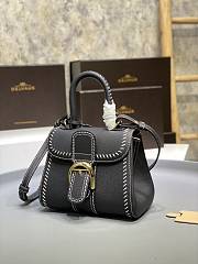 Delvaux Brillant Mini Surpiqué Leather Black 20x10x16cm  - 2