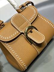 Delvaux Brillant Mini Surpiqué Leather Brown 20x10x16cm - 5