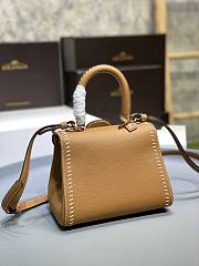 Delvaux Brillant Mini Surpiqué Leather Brown 20x10x16cm - 3