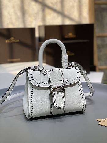 Delvaux Brillant Mini Surpiqué Leather White 20x10x16cm