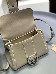 Delvaux Brillant Mini Surpiqué Leather Tourterelle 20x10x16cm - 6