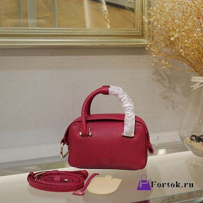 Delvaux Nano Cool Box Leather Burgundy 16.5x7.510.5cm  - 1