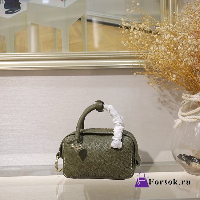 Delvaux Nano Cool Box Leather Khaki 16.5x7.510.5cm  - 1