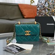 Chanel Flap Coin Purse With Chain Teal AP2290 9.5×12.5×3.5cm - 1