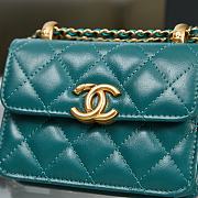 Chanel Flap Coin Purse With Chain Teal AP2290 9.5×12.5×3.5cm - 4