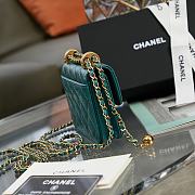 Chanel Flap Coin Purse With Chain Teal AP2290 9.5×12.5×3.5cm - 3