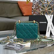 Chanel Flap Coin Purse With Chain Teal AP2290 9.5×12.5×3.5cm - 2
