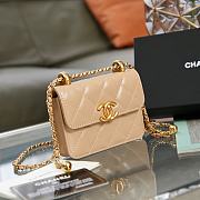 Chanel Flap Coin Purse With Chain Beige AP2290 9.5×12.5×3.5cm - 6