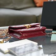 Chanel Flap Coin Purse With Chain Burgundy AP2290 9.5×12.5×3.5cm - 6