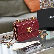 Chanel Flap Coin Purse With Chain Burgundy AP2290 9.5×12.5×3.5cm - 4