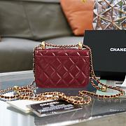 Chanel Flap Coin Purse With Chain Burgundy AP2290 9.5×12.5×3.5cm - 2