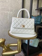 Chanel Small Coco Handle Bag White A92990 14x24x10cm - 1