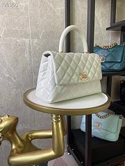 Chanel Small Coco Handle Bag White A92990 14x24x10cm - 5