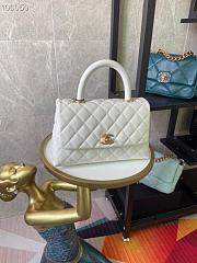 Chanel Small Coco Handle Bag White A92990 14x24x10cm - 3