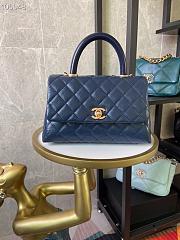 Chanel Small Coco Handle Bag Navy A92990 14x24x10cm - 1