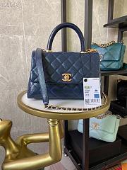 Chanel Small Coco Handle Bag Navy A92990 14x24x10cm - 6