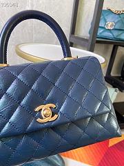 Chanel Small Coco Handle Bag Navy A92990 14x24x10cm - 5