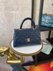 Chanel Small Coco Handle Bag Navy A92990 14x24x10cm - 2