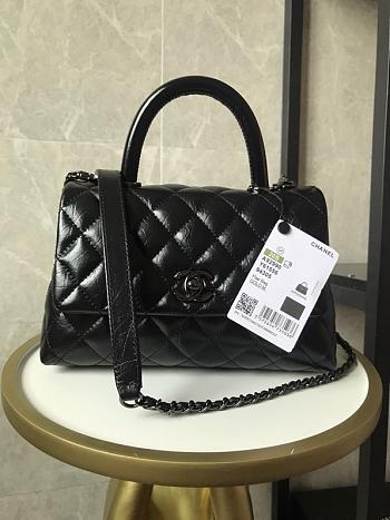 Chanel Small Coco Handle Bag Black A92990 14x24x10cm