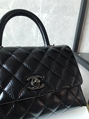 Chanel Small Coco Handle Bag Black A92990 14x24x10cm - 3