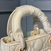 Dior Mini Lady Dior Bag Ultramatte Cannage Cream M0505 17x7.5x14cm - 5
